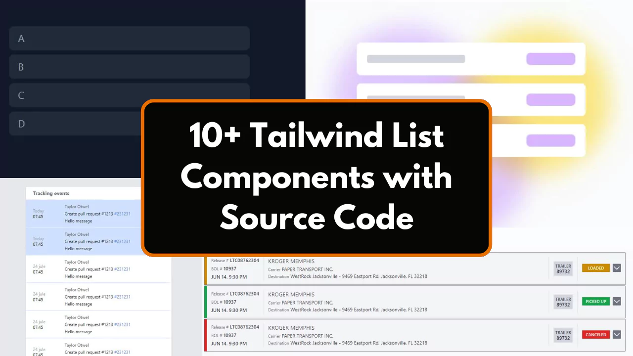 10+ Tailwind List Components with Source Code